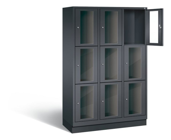 C+P Schließfachschrank Classic, H1800xB1200xT500mm, Farbe: Schwarzgrau, 8020A323 S10015