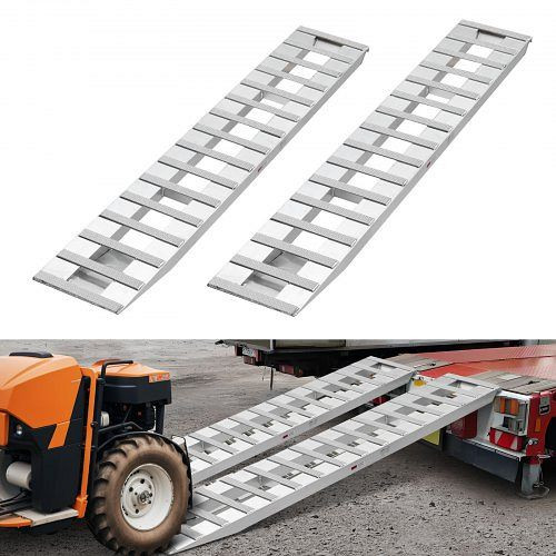 VEVOR Auffahrrampen, VE: 2 Stück, 240x38 cm Aluminium, 2721,6 kg Kapazität, für Karren, Traktoren, Geländefahrzeuge, Silber, LJSLZ94X15INL25P9001V0