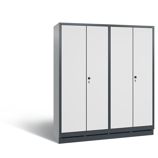 C+P Spind Evolo, 4 Abteile, H1800xB1590xT500 mm, Anthrazit/MDF Weiß, 48022-42 S10200