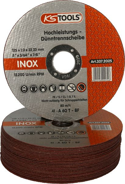 KS Tools Hochleistungs-Dünntrennscheibe, Durchmesser 125mm, 1mm, VE: 25 Stück, 337.2025