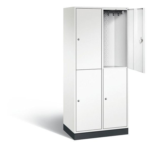 C+P Spind doppelstöckig XL Intro, H1950xB820xT490mm, Farbe: Verkehrsweiß, 8270-202 S10054