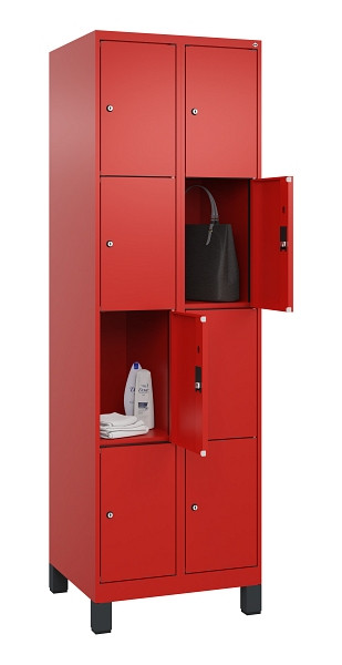 C+P Schließfachschrank Evolo PLUS, mit Füßen, 8 Fächer, 1950x600x500mm, 3020/30, 049010-204 S10025