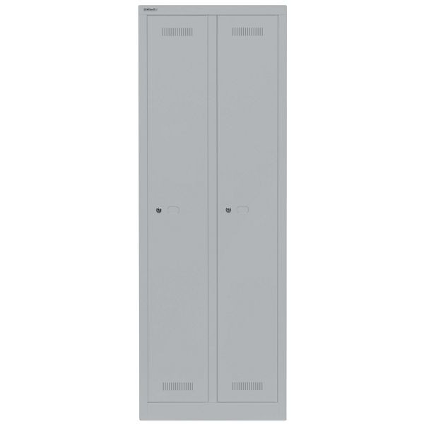 Bisley Garderobenschrank Monobloc™, 2 Abteile je 1 Fach, 355 silber, ML06D1355