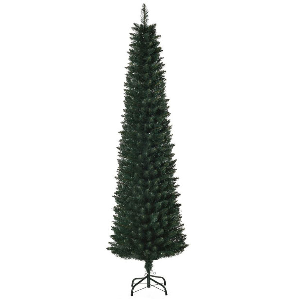 HOMCOM Weihnachtsbaum 180 cm, hoch realistisch, 380 Zweige, feuerfest, stabile Basis, Grün, 830-323