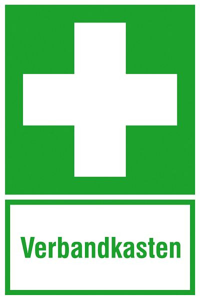 SafetyMarking Erste-Hilfe-Kombischild, Erste Hilfe - Verbandkasten, BxH 20x30 cm, Folie, selbstklebend, langnachleuchtend, 38.0074