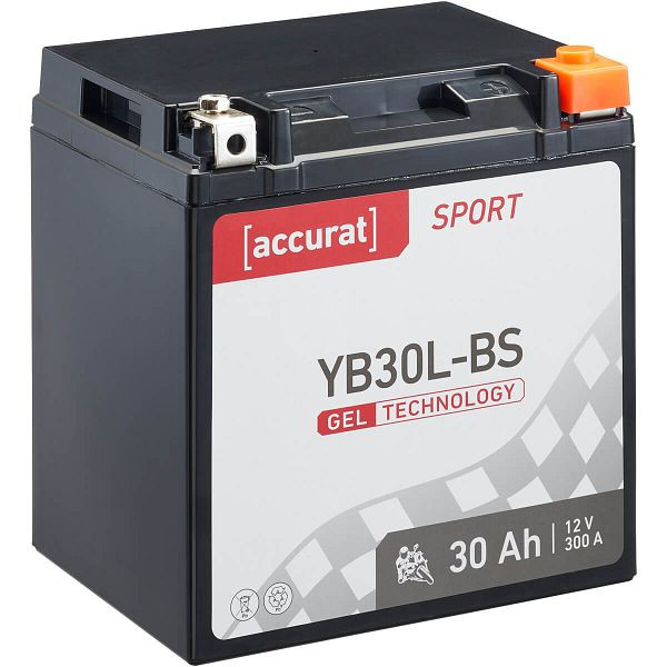 Accurat Sport GEL YB30L-BS Motorradbatterie 30Ah 12V 300A YIX30L-BS, MBG-YB30L