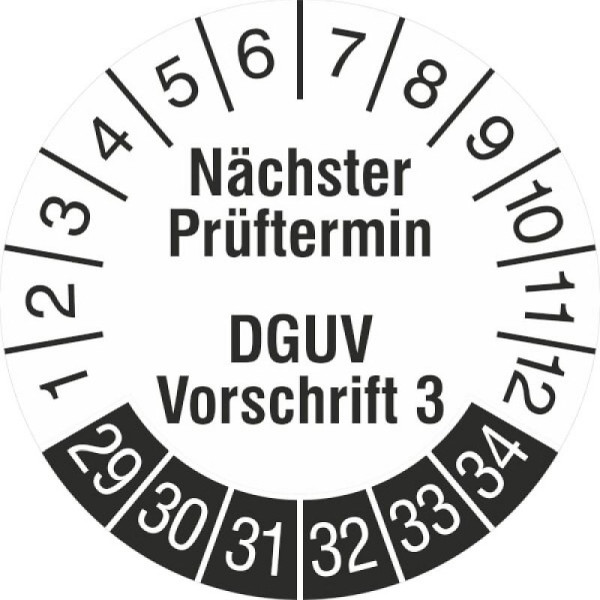 Stein HGS Prüfplaketten o. Jahresfarbe (6 Jahre), Nächster Prüftermin, 2029-2034, 31.c7049-29