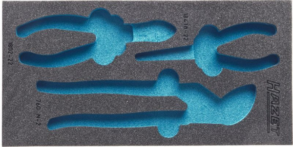 Hazet 2-Komponenten Weichschaum-Einlage, für 163-96/3, Abmessungen / Länge: 342 mm x 172 mm, 163-96L