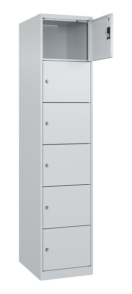 C+P Schließfachschrank Evolo PLUS, 6 Fächer, 1850x400x500mm, 7035/7035, 049000-126 S10013