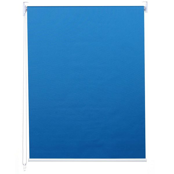 Mendler Rollo HWC-D52, Fensterrollo Seitenzugrollo Jalousie, 120x160cm Sonnenschutz Verdunkelung blickdicht, blau, 63368
