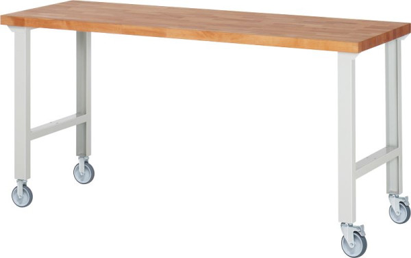 RAU Fahrbare Werkbank 7000-1, 2000x700x1000mm, je 2 Bockrollen und Lenkrollen, 05-7000-1-207B4S22.12