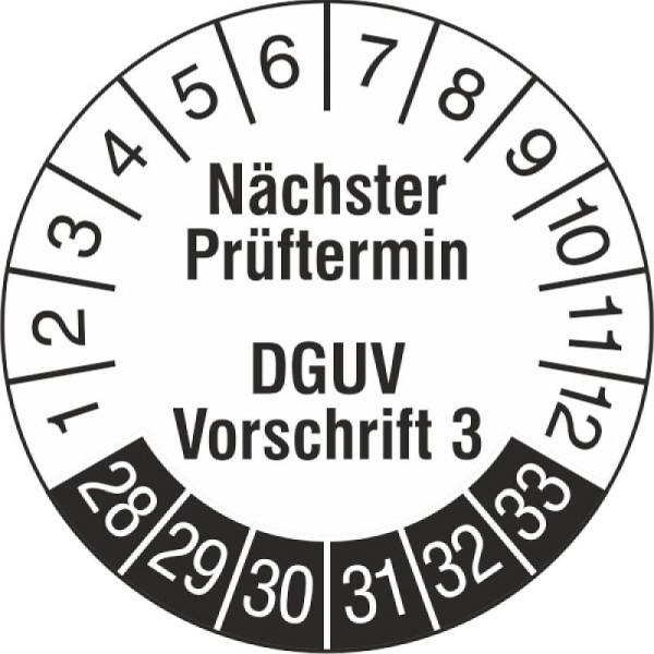 Stein HGS Prüfplaketten o. Jahresfarbe (6 Jahre), Nächster Prüftermin, 2028-2033, 31.c7049-28