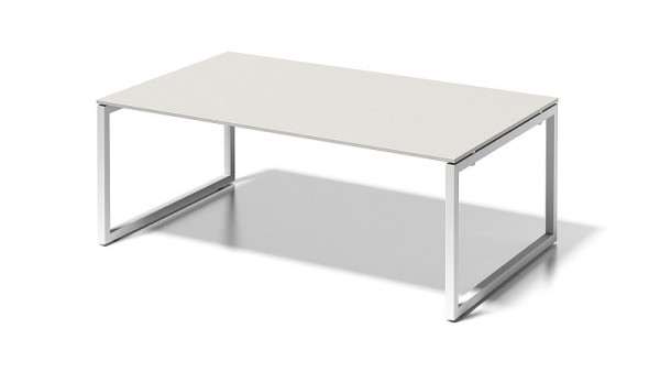 Bisley Cito Chefarbeitsplatz/Konferenztisch, 730 mm höhenfixes O-Gestell, H 19 x B 2000 x T 1200 mm, grauweiß/verkehrsweiß, DOF2012GW396
