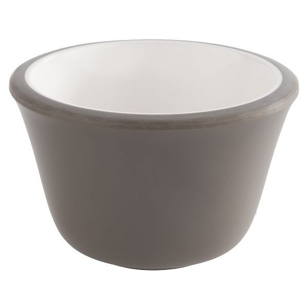 APS Dipschälchen, 6er Set, Ø 6 x 4 cm, 40 ml, Melamin, innen: weiß, außen: grau, 85240