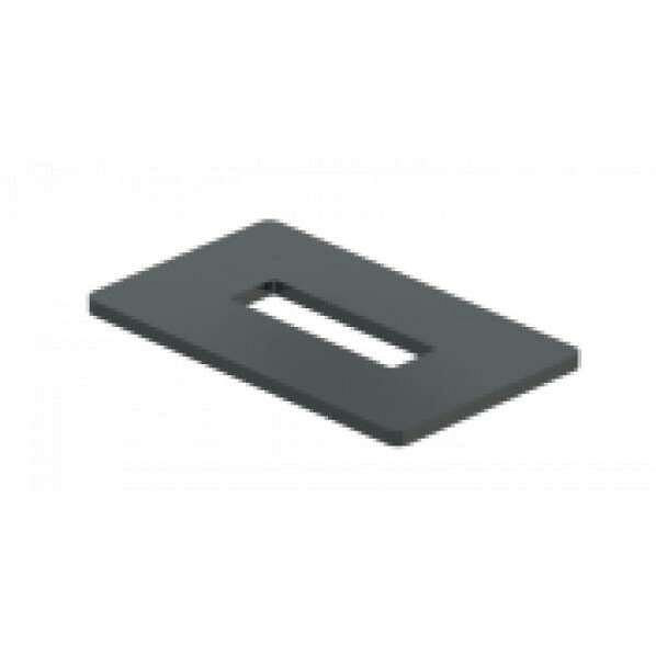 Schake Bodenrosette für Vierkantrohr 80x20x2mm, Länge: 160mm Breite: 95mm, feuerverzinkt, beschichtet DB 703, 458RB