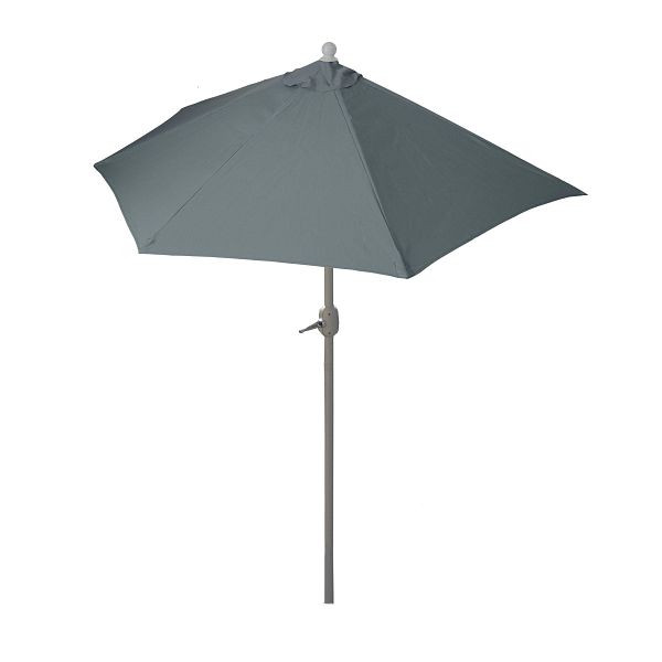 Mendler Sonnenschirm halbrund Parla, Halbschirm Balkonschirm, UV 50+ Polyester/Alu 3kg, 270cm anthrazit ohne Ständer, 52377