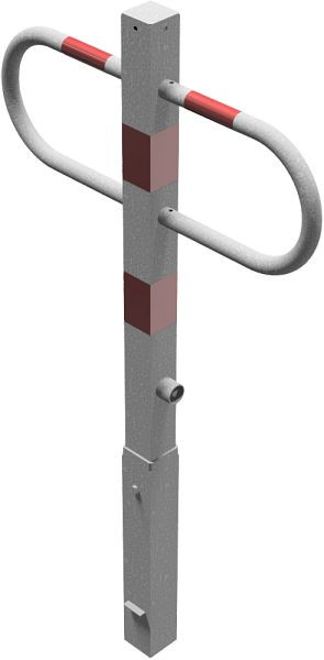 Schake Durchgangs- und Parkplatzsperre herausnehmbar mit Dreikantverschluss, feuerverzinkt, mit rot reflektierenden Leuchtstreifen, 471F