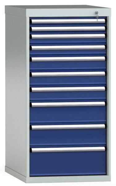 KLW Schubladenschrank 1150 x 572 x 750 mm H x B x T, Einbaumaß: 150 mm, Einteilung: 27x36 Einheiten, VU / 200 kg, SEB1150-10UP-001