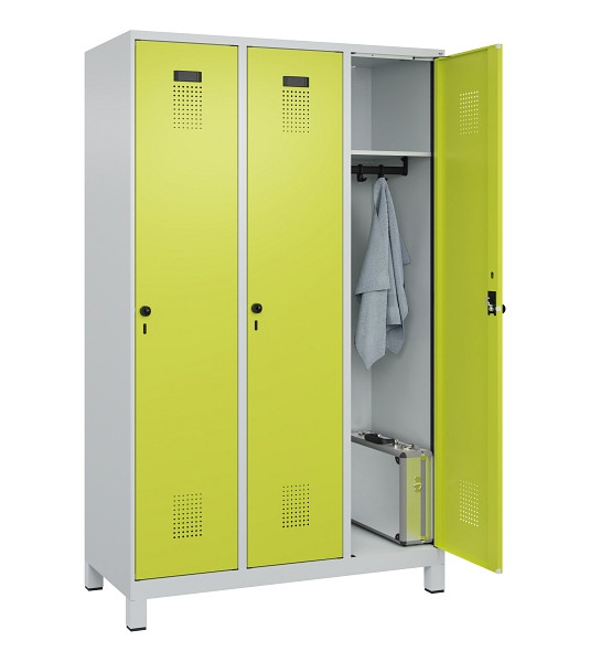 C+P Spind Evolo PLUS, mit Füßen, 3 Abteile, 1950x1200x500mm, 7035/0024, Verschluss Drehriegel, Ablageböden 3, 049010-32 S10015