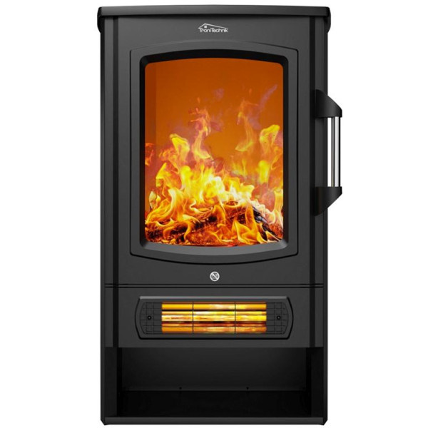 TroniTechnik Elektrokamin elektrisch - Kaminfeuer mit LED Flammeneffekt, 1kW/2kW Watt,Thermostat,Sichtfenster 2000 Watt, 5833