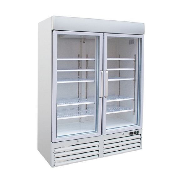Gastro-Inox Display-Gefrierschränk aus weißem Stahl 1200 Liter, Umluftkühlung, 204.213