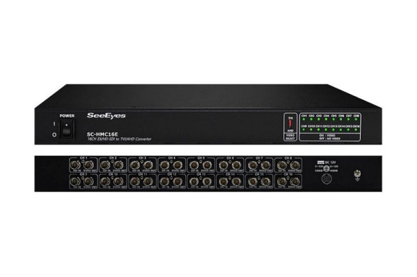 SeeEyes Signalwandler, HD-SDI, EX-SDI nach TVI, AHD, 16 Kanäle, 1920x1080, 230VAC, SC-HMC16E