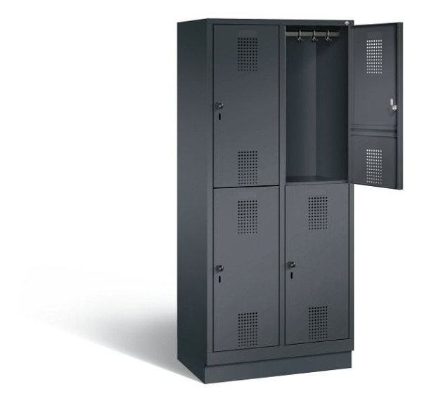 C+P Spind doppelstöckig Evolo, H1800xB810xT500mm, Farbe: Schwarzgrau, 48320-22 S10058