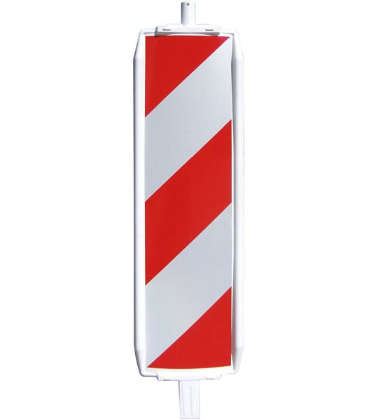Schake Kunststoffbake Typ 60, Stutzen unten 60 x 60 mm, oben Ø42 mm, Folie Typ 2, schraffiert, doppelseitig rechts- / linksweisend, rot / weiß, 36055/2