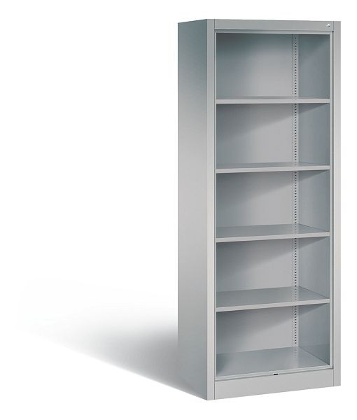 C+P Stahlregal mit Rückwand Acurado, H1950xB700xT500mm, Farbe: Weißaluminium, 5 OH, 9137-000 S10009