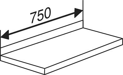 Kerkmann Stahlfachboden Libra mit Anschlagkante, B 750 x T 250 mm, lichtgrau, 52129111
