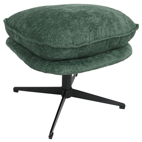 Mendler Hocker mit Polster HWC-P32, Sitz-/Fußhocker Fußablage Ottomane Stoff/Textil Chenille (370 g/m²), grün, 118706