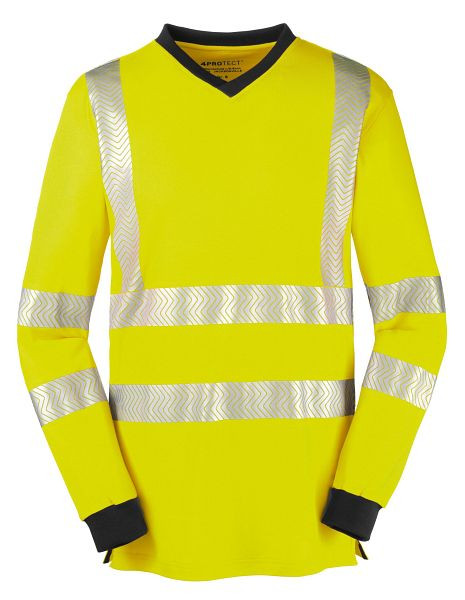 4PROTECT Warnschutz-Langarm-Shirt JACKSONVILLE, leuchtgelb/grau, Größe: L, 3437-L