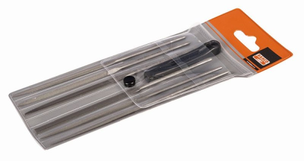 Bahco Nadelfeilenset, 6-teilig, 160 mm, Kunststofftasche, Hieb 1, 2-470-16-1-0