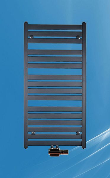 West Heiztec Designheizkörper SINISTRA, Anthrazit / RAL 7016, Krom EN442 75/65 - 20 C° 633W, SAGM6001600