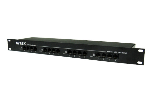 Nitek 16-Kanal Video, Spannungs- und Daten-Empfänger, Passiv, RJ-45, BNC-Ausgänge, 19", PVR164