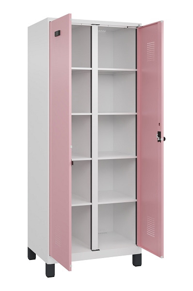 C+P Wäsche-Spind Evolo PLUS, mit Füßen, 2 Abteile, 1950x800x500mm, 9016/3015, Verschluss Drehriegel, 049012-22B S10018
