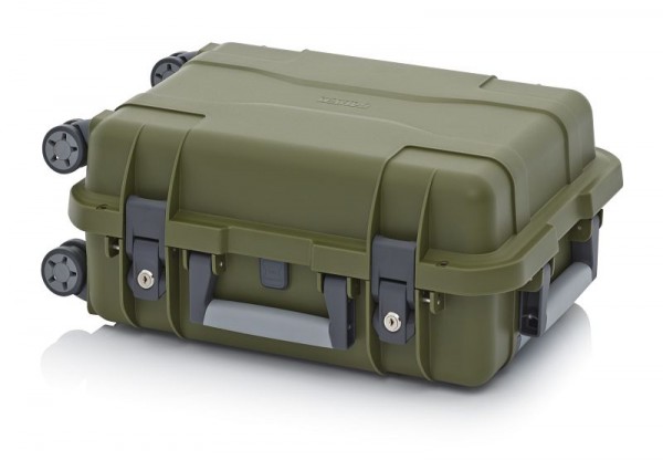 Auer Schutzkoffer Pro Trolley, Olivgrün, mit 2 gleichschließenden Schlössern, Noppenschaumpolster, CP S 5422 B3-6003