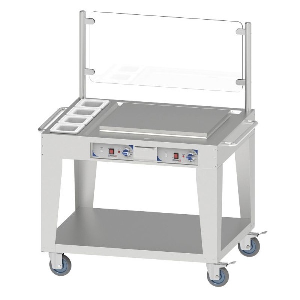 Casselin Mobile Stand-Griddleplatte, Rostfreier Stahl, CSAPAS
