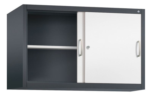 C+P Aufsatzschrank Acurado, H790xB1200xT500mm, Farbe: Schwarzgrau / Verkehrsweiß, Bügelgriff, 2 OH, 2055-00 S10099