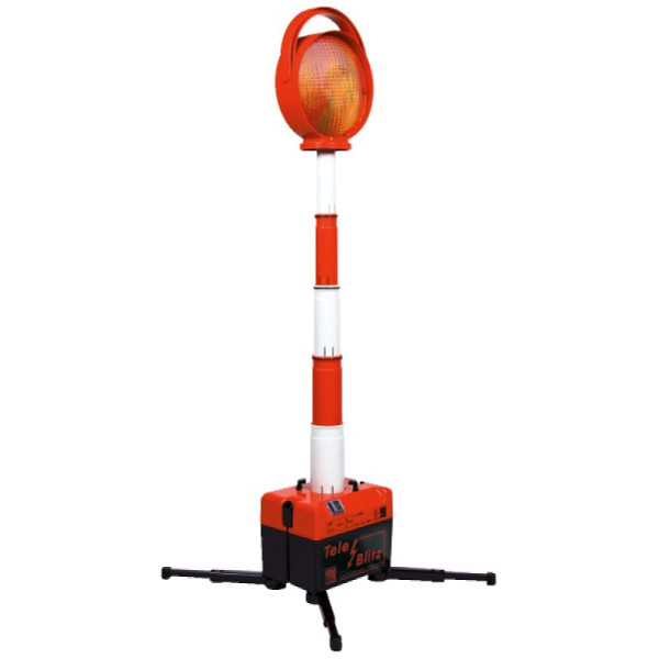 Stein HGS Blitzleuchte -Tele-Blitz- einseitig, mit Teleskopstange, für Akkubetrieb mit Transport- und Ladebox oder Steckernetzteil, 18494