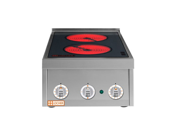 Locher Elektroherd, 2 Kochstellen, à 3 kW, Strahlheizkörper, 216300