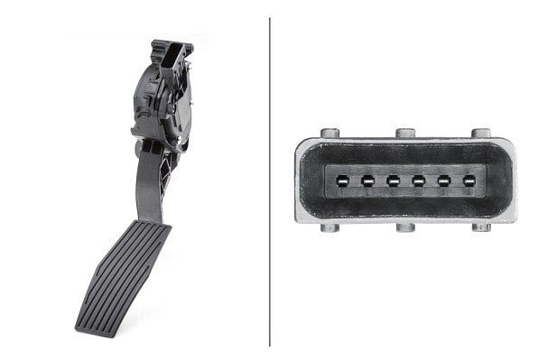 HELLA Sensor, Fahrpedalstellung, für Linkslenker, 6-polig, Schaltgetriebe, 6PV 009 765-701