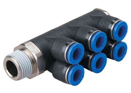 timmer B-YVTEdk3-6-1/8-KU, Y-Verteiler-Einschraubverschraubung konisch Gewinde, Schlauch-Ø: 6 mm, Gewinde: 1/8", VE: 4 Stück, 03180933