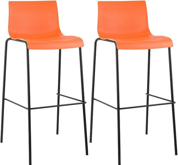 CLP Barhocker Hoover Kunststoff 4-Fuß Gestell schwarz, orange, VE: 2 Stück, 304469