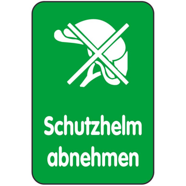Stein HGS Spielplatzschild, Schutzhelm abnehmen, 400 x 600 mm, 14854
