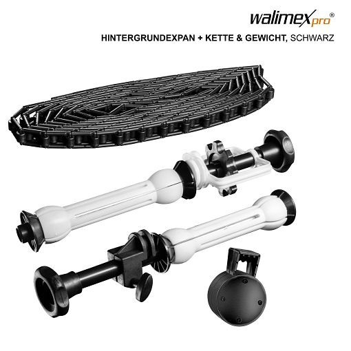 Walimex pro Hintergrundexpan + Kette & Gewicht, schwarz, 14955