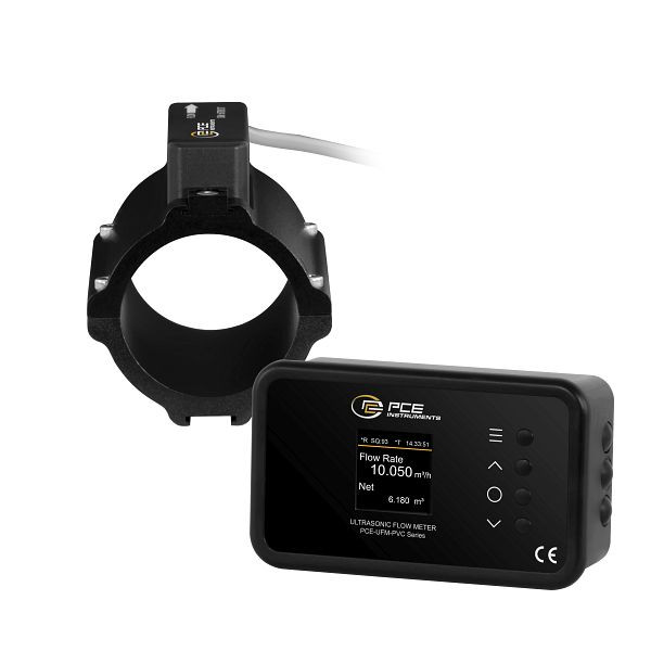 PCE Instruments Durchflussmesser zum Festeinbau, PoE und Sensor mit 9 m Ethernet-Kabel, für PVC-Rohre; DN50, PCE-UFM 50PVC