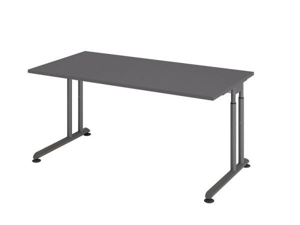 Hammerbacher Schreibtisch C-Fuß 160x80cm Graphit/Graphit, VZS16/G/G