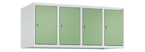 C+P Schrankaufsatz Classic PLUS, Aufsatzschrank, 7035/6011, Zylinderschlösser, 500x1200x500mm, 4 Abteile, 080090-40 S10021