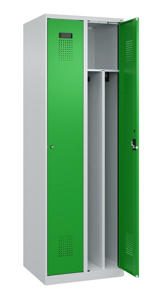 C+P Spind Evolo PLUS, 2 Abteile, 1850x600x500mm, 7035/6037, Verschluss Zylinderschloss, 049000-20F S10038